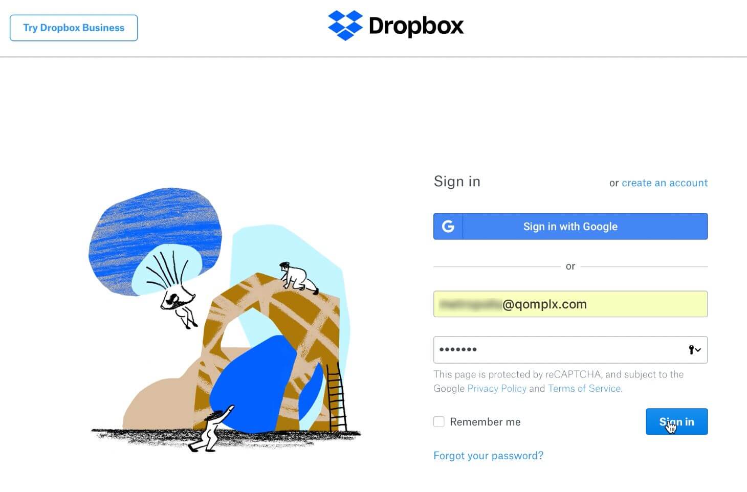 Dropbox login