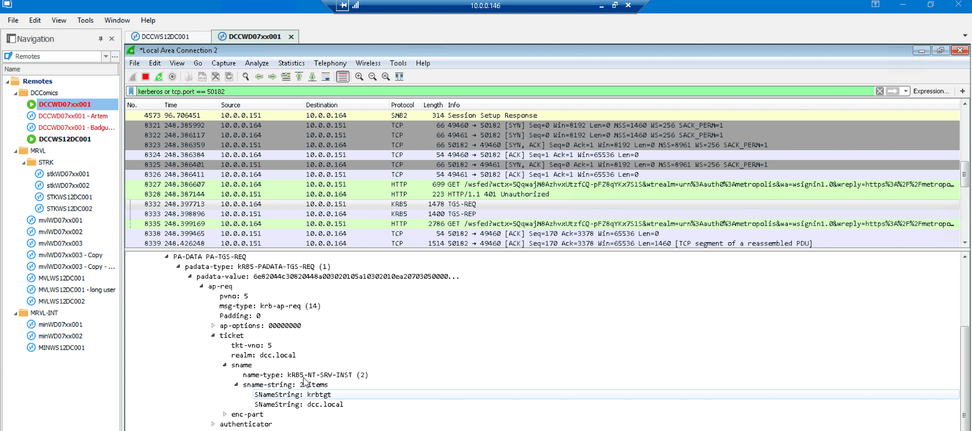 Wireshark forged ticket