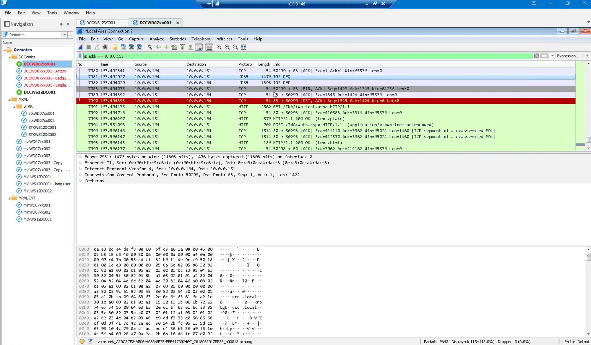 Wireshark logs