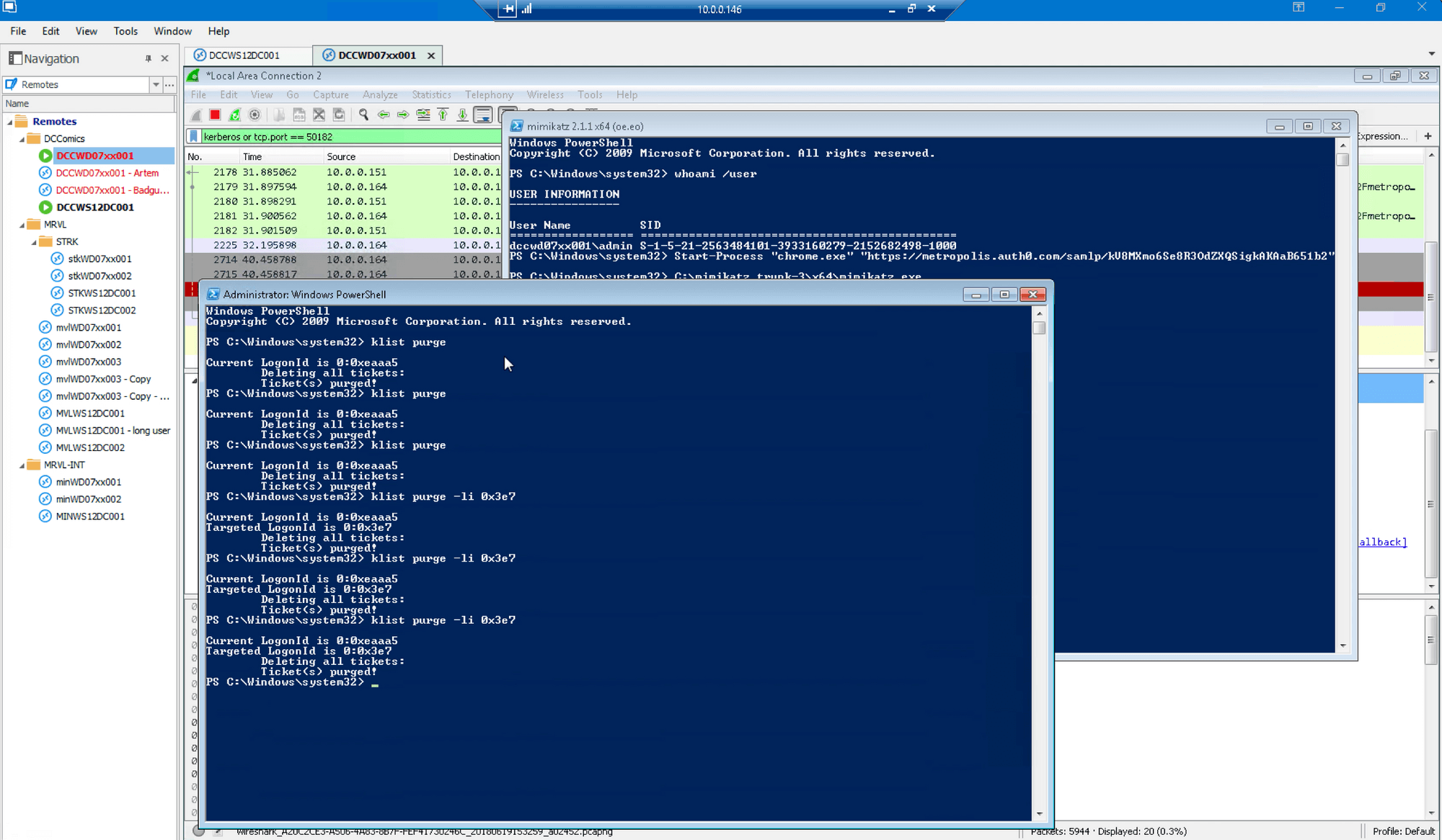 Purge wireshark window