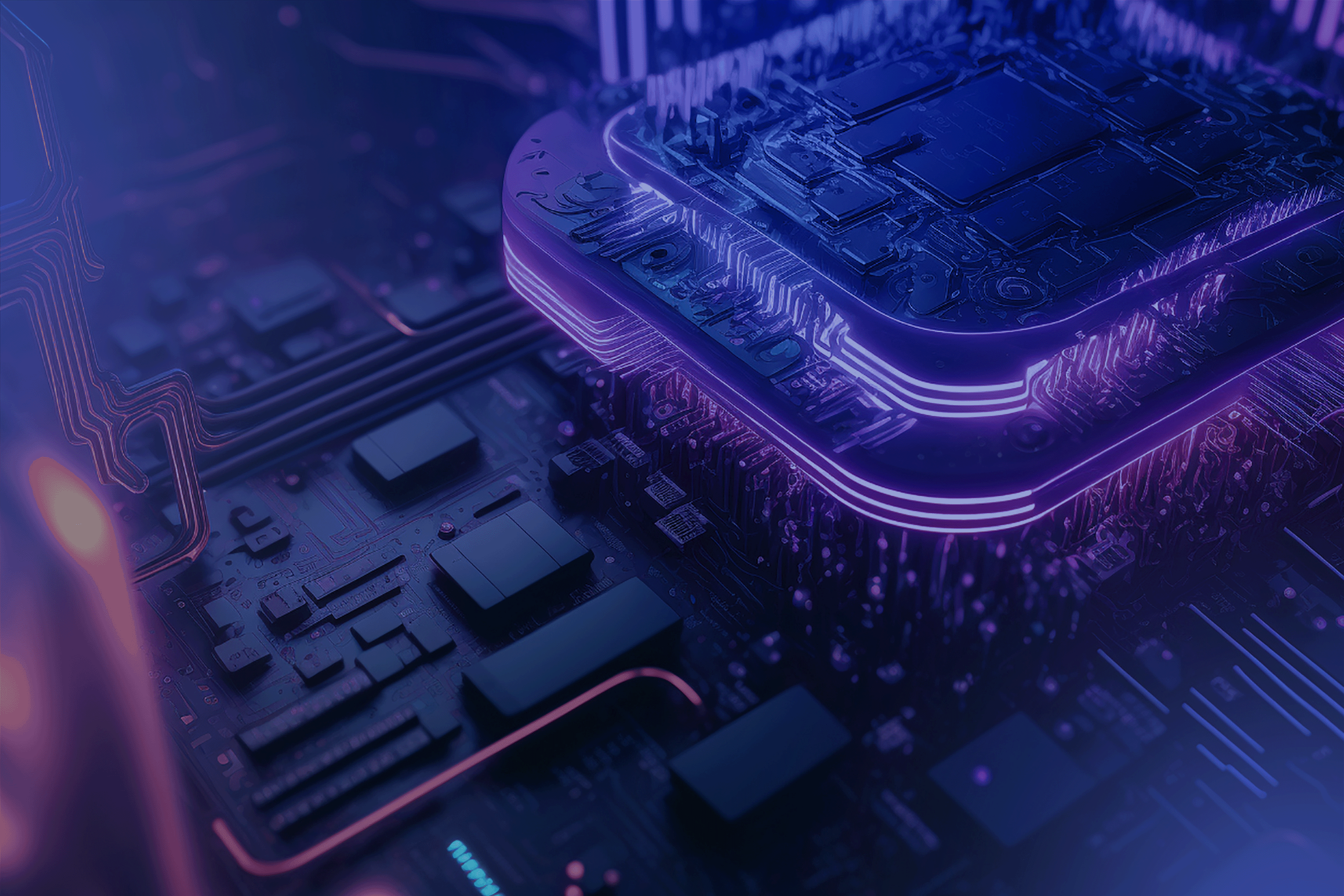 Close up of a computer motherboard