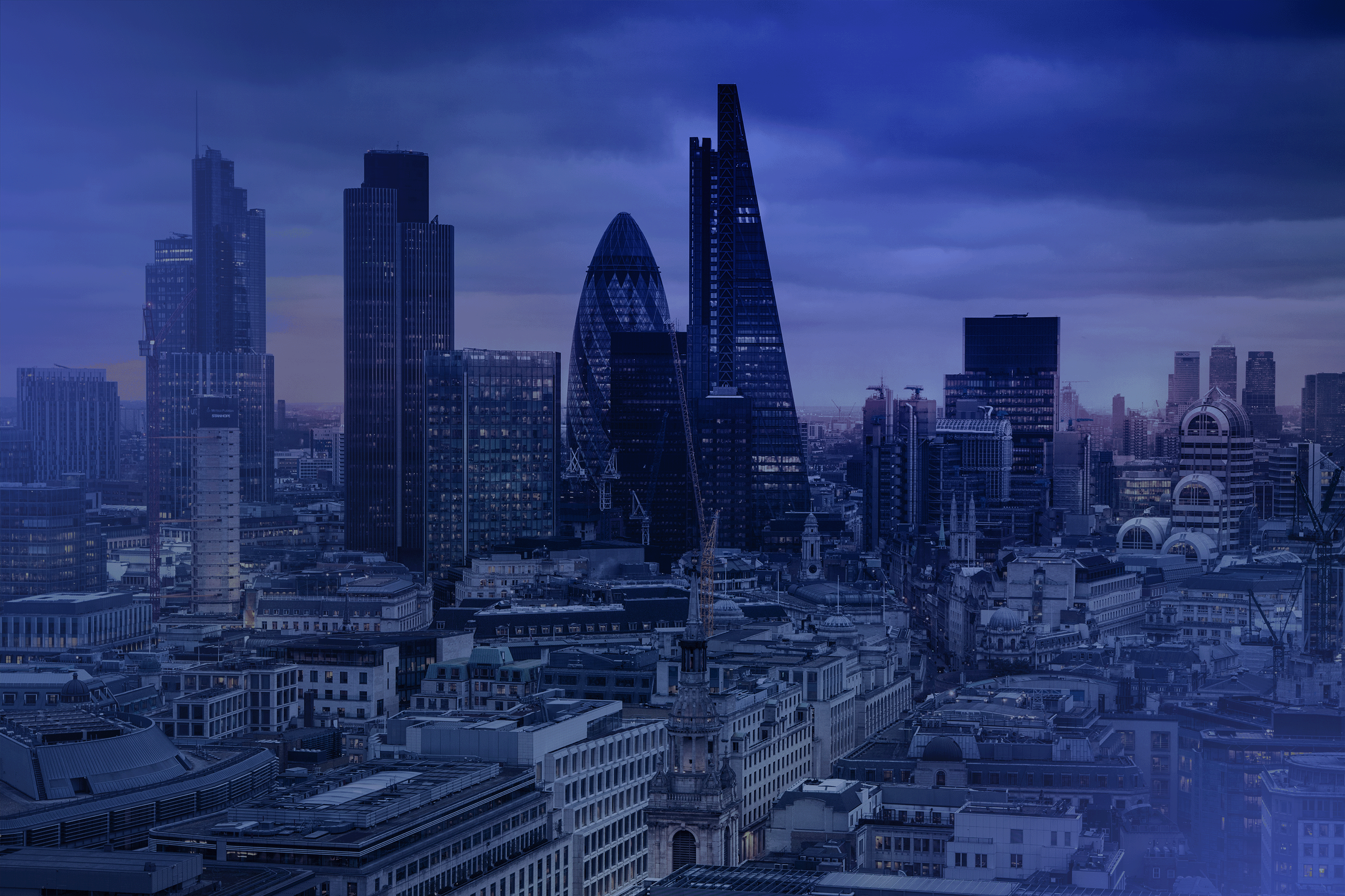Dark landscape of London