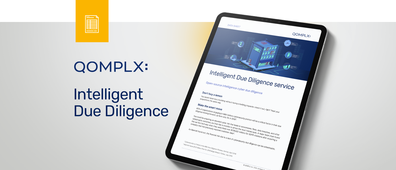 QOMPLX Intelligent Due Diligence data sheet
